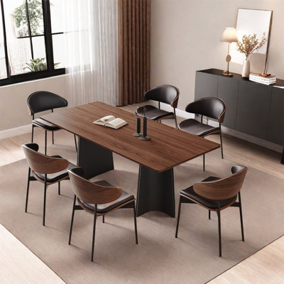 Retro rectangular family dining table sets