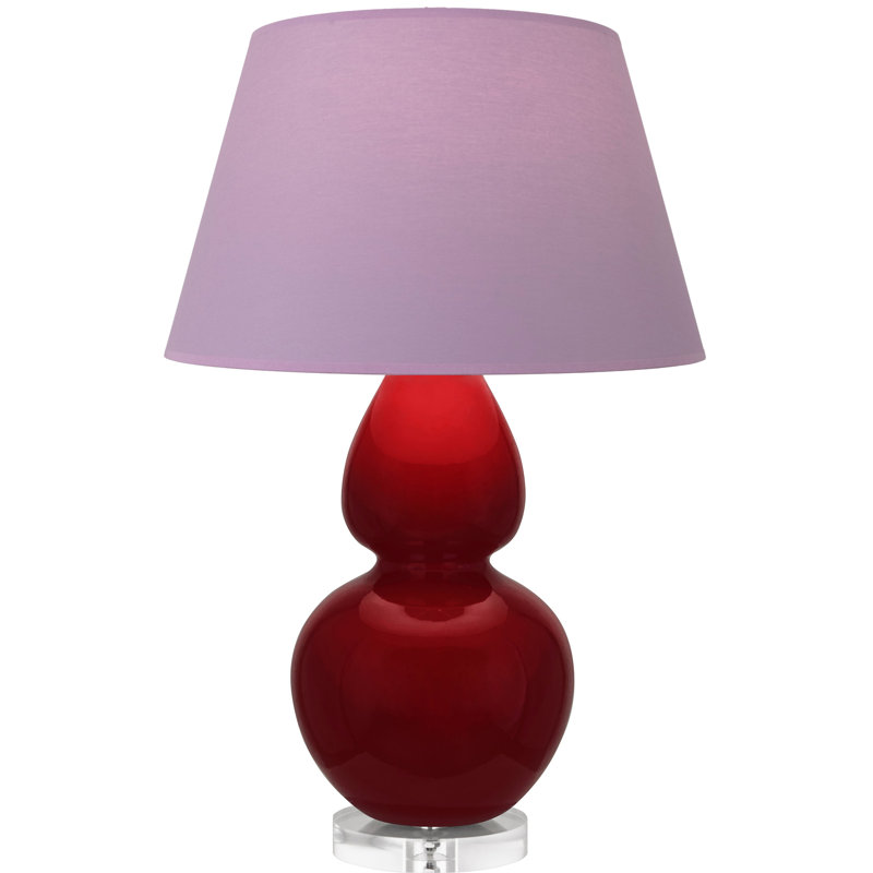 Double Gourd Table Lamp, Daisy Glazed/Silver, Pearl