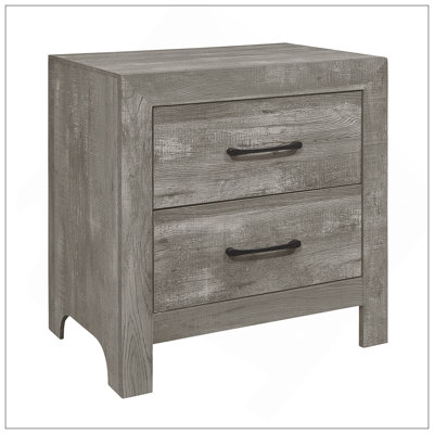 1Pc Nightstand With Dovetail Drawers And Black Metal Hardware, Perfect For Bedroom Storage And Style.