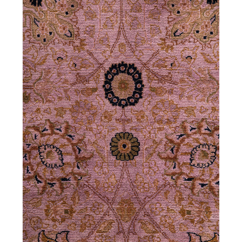 Overdyed Hand-Knotted Wool Modern-Contemporary Purple Runner 3' 0" x 8' 1"