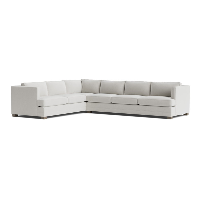 Keaton Chaise Sectional, Performance Velvet - Silver, Driftwood