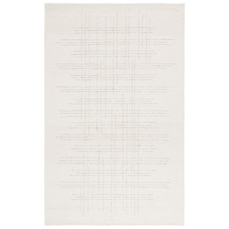 Ebony 851 Area Rug In Ivory / Grey, Rectangle 4' x 6'