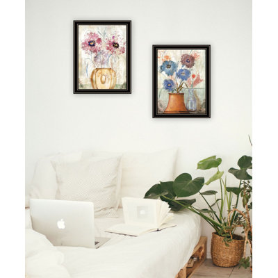 Lark Manor™ "Floral Dreams I & II" Framed Wall Art For Living Room, Wall Art Print For Home Decor, Bedroom Wall Art By Ed Wargo