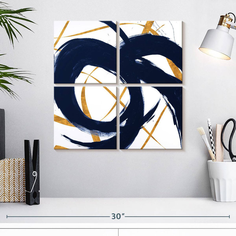 Avery Navy With Gold Strokes II