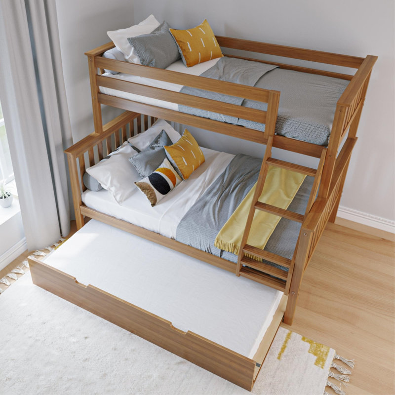 Bolles Kids Bunk Bed with Trundle, Twin over Full, Pecan