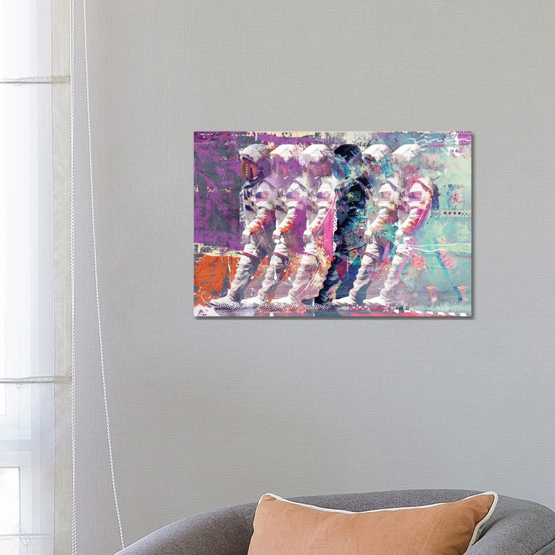 Astronauts by Teis Albers - Print on Canvas, 66.04 cm H x 45.72 cm W x 1.91 cm D, Wrapped Canvas