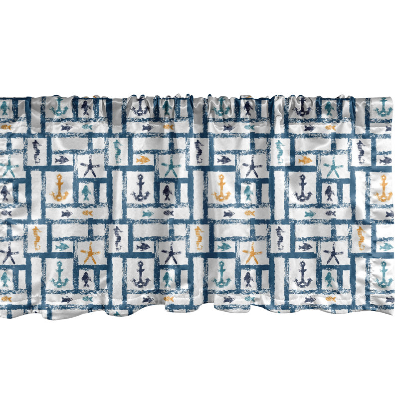 Paquet de 2 hippocampes Ambesonne - cantonnière bleu pétrole, L 54 po x L 12 po