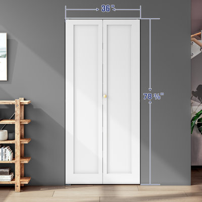 Portes pliantes en bois manufacturé apprêté avec trousse de quincaillerie