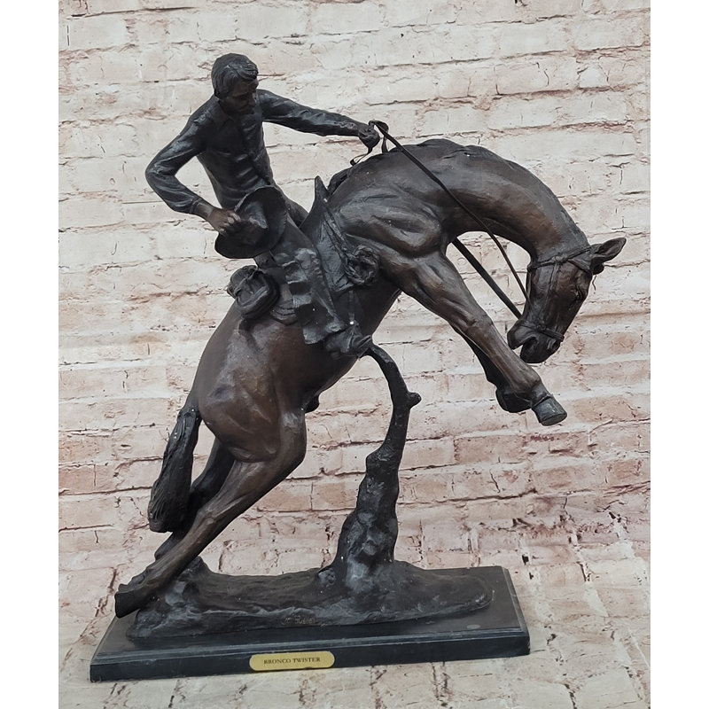 Sculpture Bronco Twister Cowboy