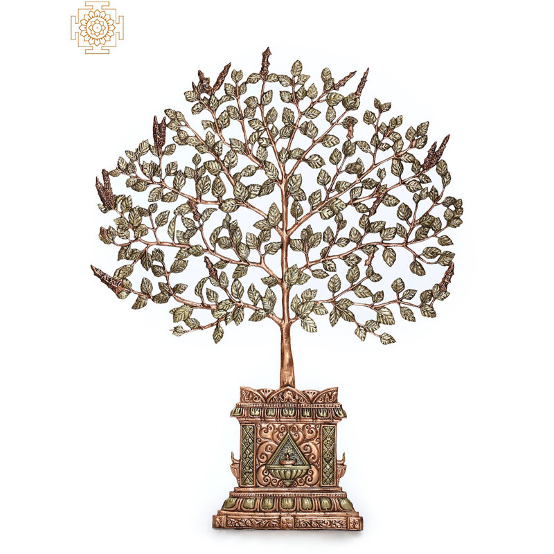 Magnifique arbre mural Tulsi en laiton