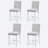 4 Piece Dining Chairs (White, Gray)