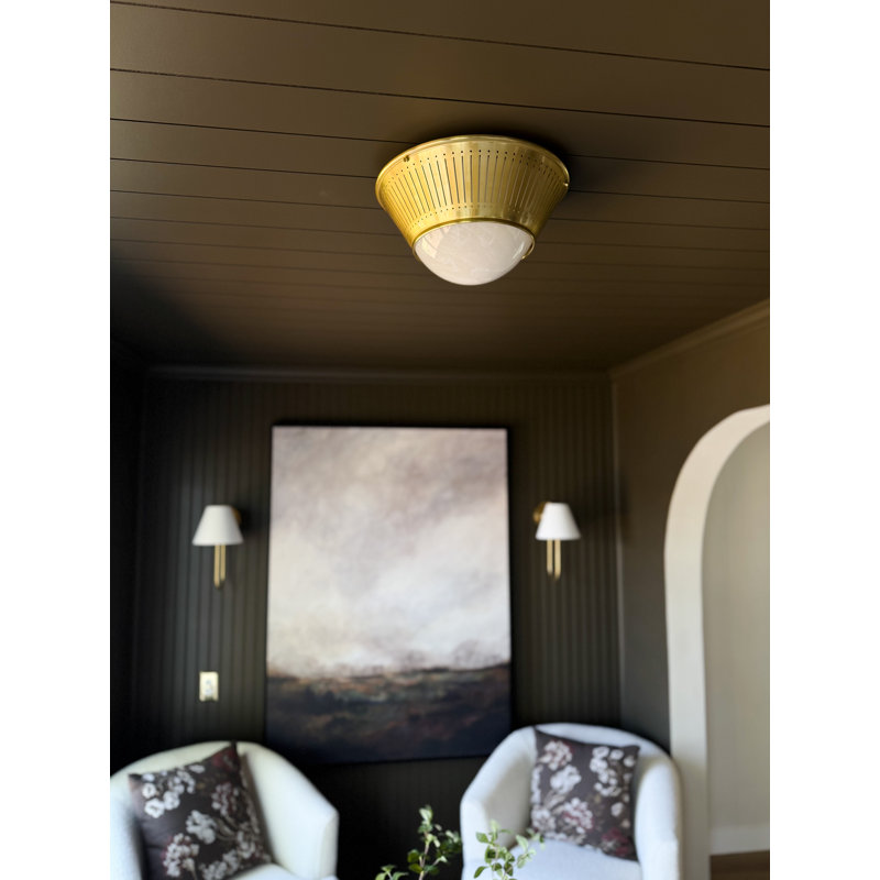 Elsmere Flush Mount in Aged Brass