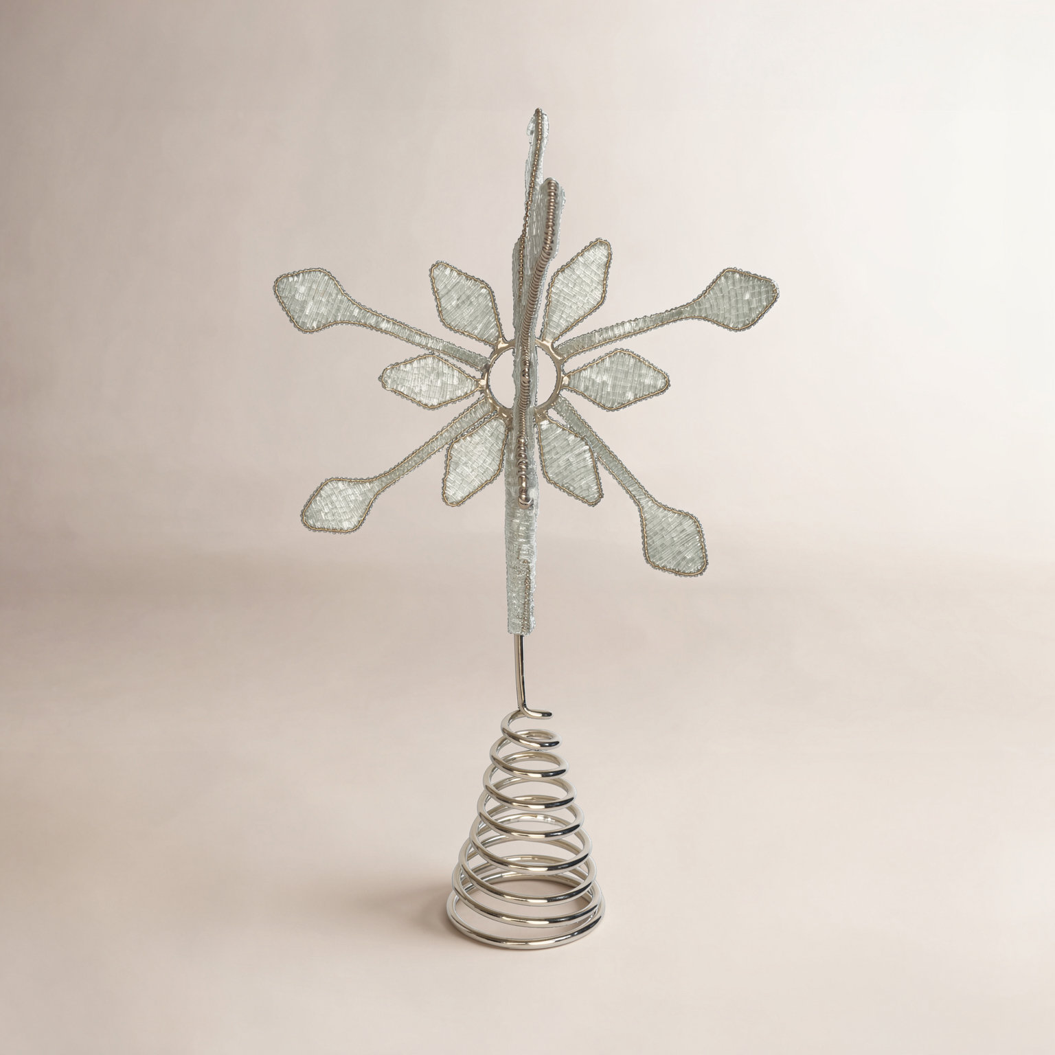 Metal & Glass Beaded Snowflake Tree Topper