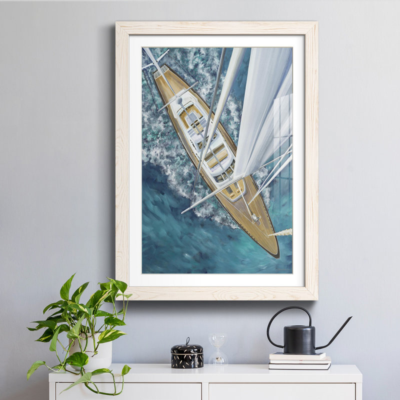 Voile autour du monde - reproduction d'art sur papier, H 31,5 po x l 23,5 po x P 1,5 po, Papier blanc