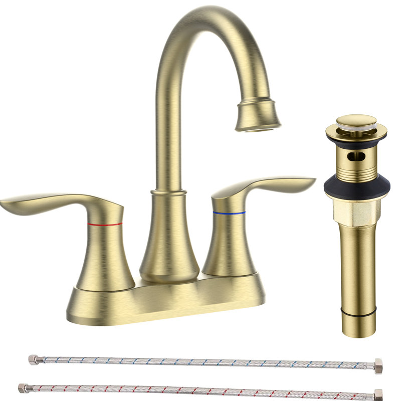 Lavabo pour salle de bain 2 lavabos en or brossé 4 po, bec pivotant à 360 degrés, tuyaux d'évacuation et d'alimentation escamotables, surface de rouille, rouille de lavabo élégante,