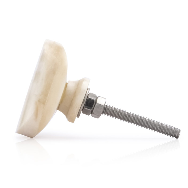 Eclipse Cream Round Novelty Drawer Cabinet Knob with Mounting Hardware