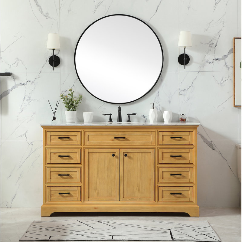 Ensemble de meuble-lavabo simple 60 po Hermes, Brun pâle