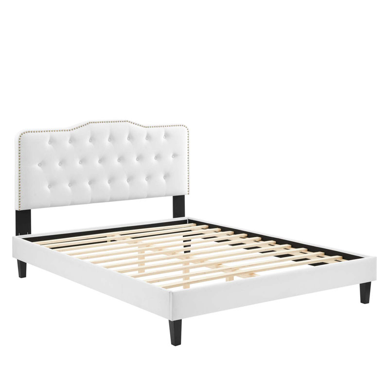 Modway Amber Platform Bed, White, King