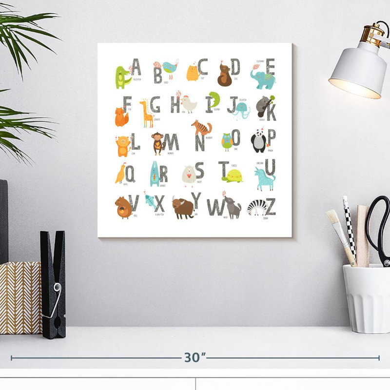 Ashelle, animal, griffonnage, alphabet, H 16 po x l 16 po