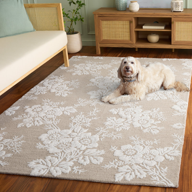 Hand-Tufted Wool Floral Rug, Rectangle 8' x 10'