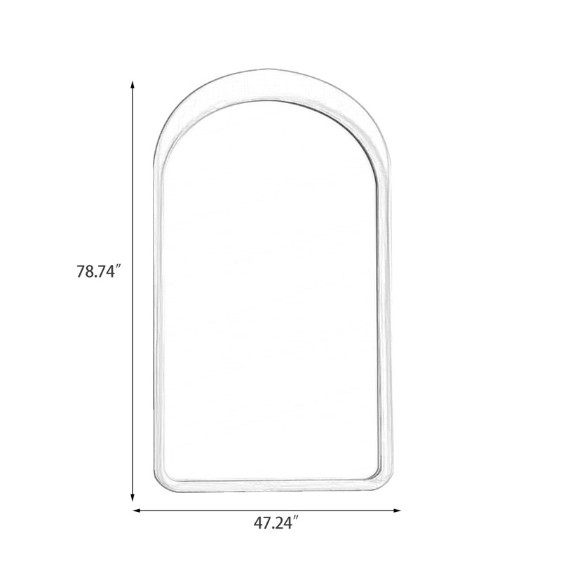 Miroirs demi-cercle en bois manufacturé, 78,74 po x 47,24 po, Blanc