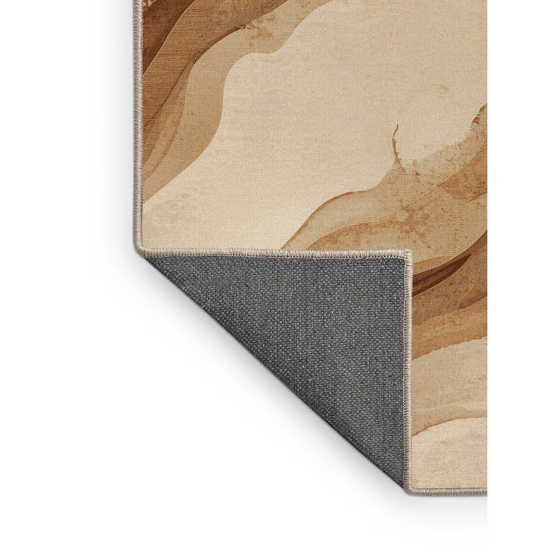 Tapis moelleux et moelleux au look rustique et moderne au look rétro - beige, 7x9
