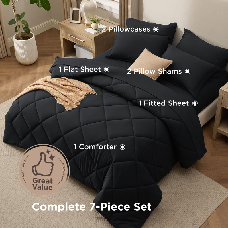 Ensembles d'édredon matelassé New Arrivées, lit moelleux de luxe dans un sac, Noir