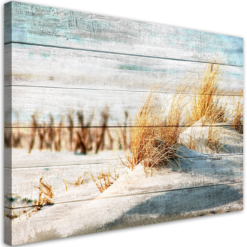 Vintage Beach - No Frame Print on Canvas, 70cm H x 100cm W