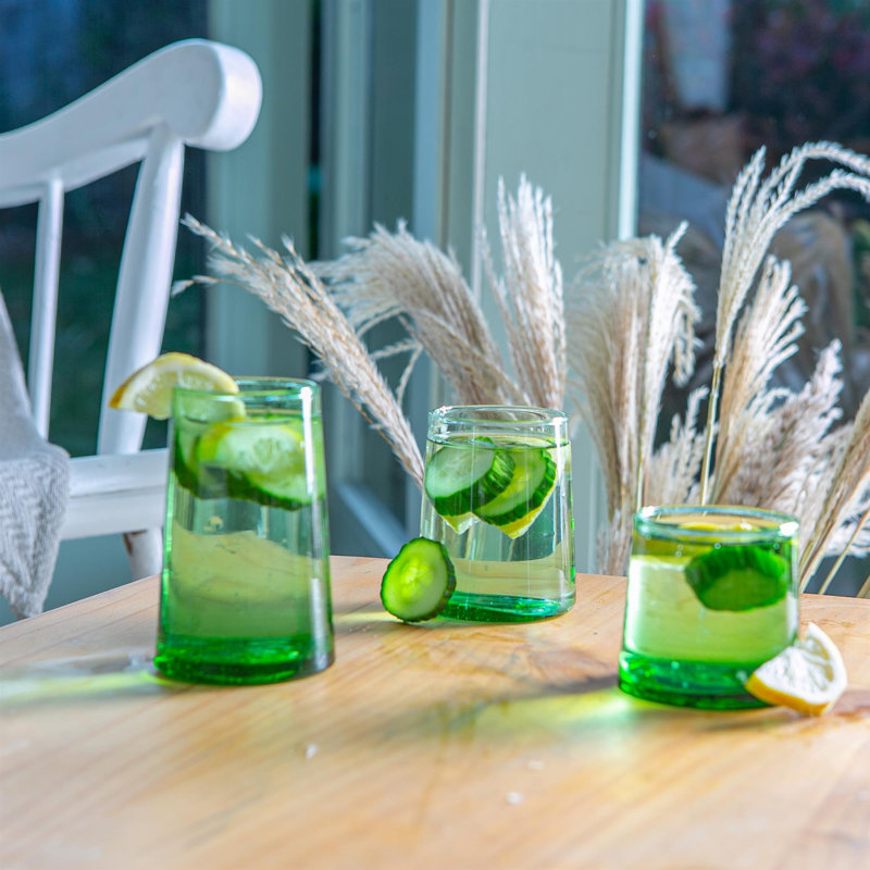 20pc Recycled Glassware Set - By Nicola Spring, Green