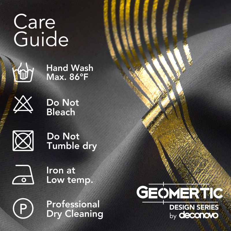 Geometric Blackout Thermal Curtain Pair, 52" W x 90" L, Dark Gray