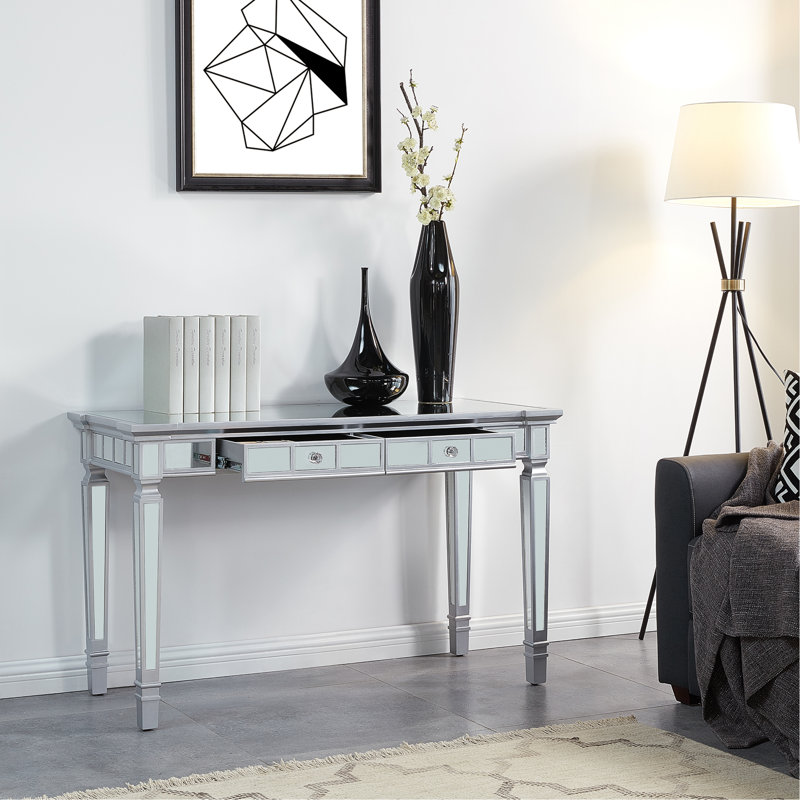 Bureau d'écriture à miroir Glam avec tiroirs