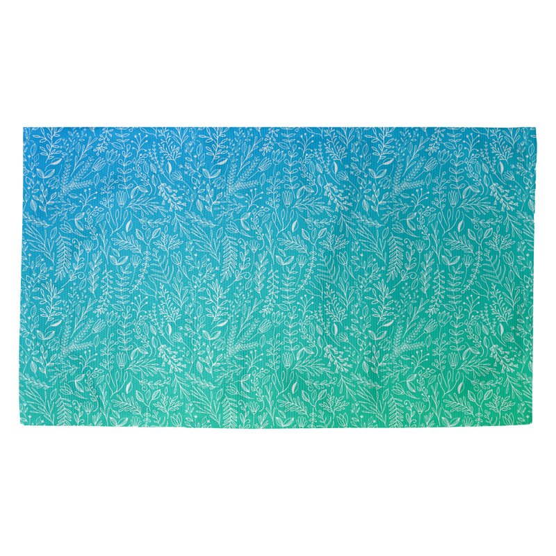Tapis bleu/vert floral ditsy Avicia, Rectangle 3 pi x 5 pi 3 po