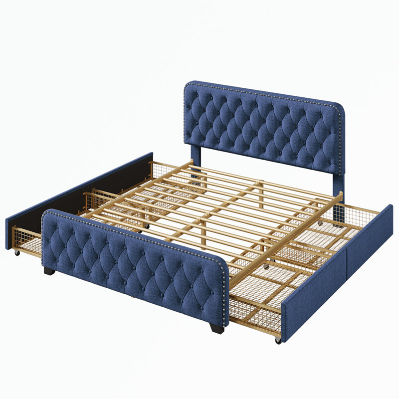 Grand lit plateforme avec rangement Jhangir