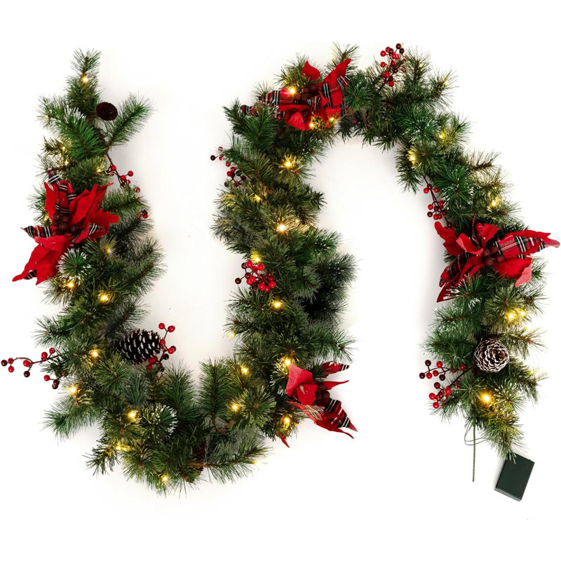 270cm Lighted Faux Garland with Lights