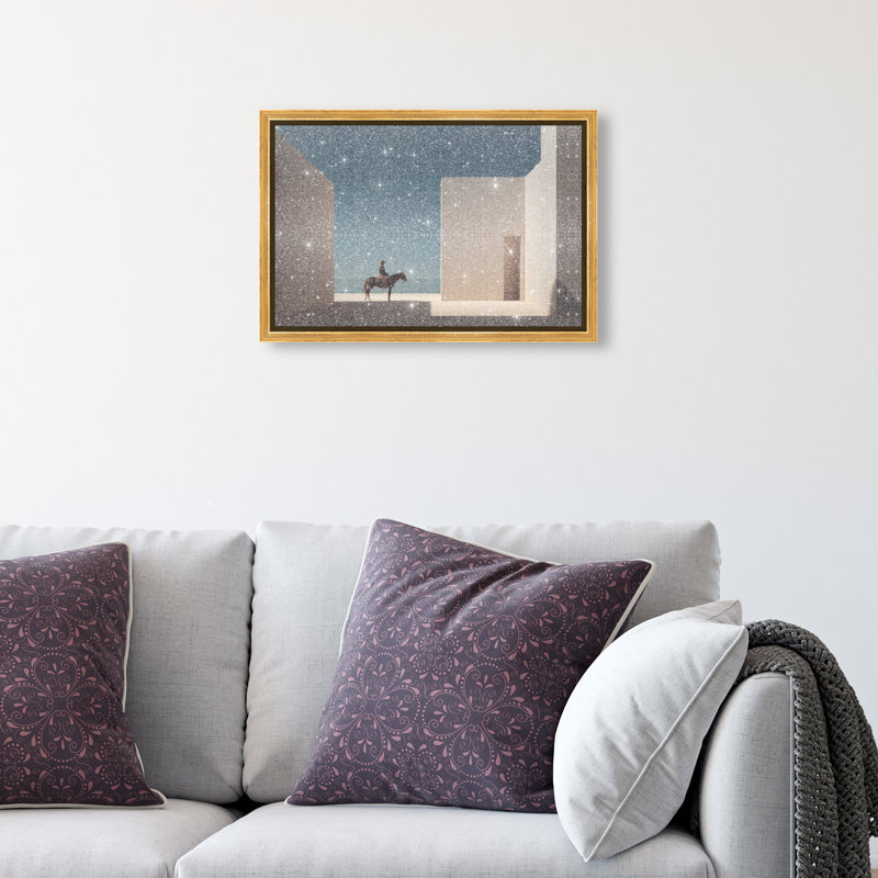 Lone Equestrian I Print by Oliver Gal, 11"H x 16"W, Gold Floater Frame