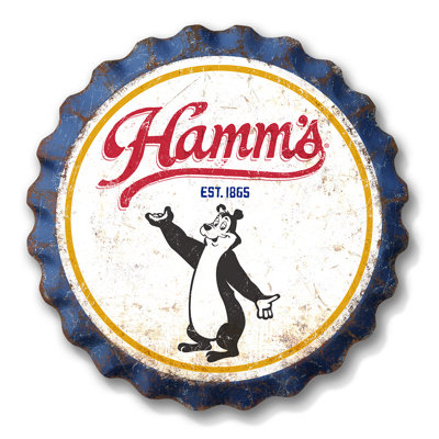 18" Formed Aluminum Hamm's Bottle Cap Sign