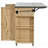 Wood Kitchen Island with Stainless Steel Top-1805535269