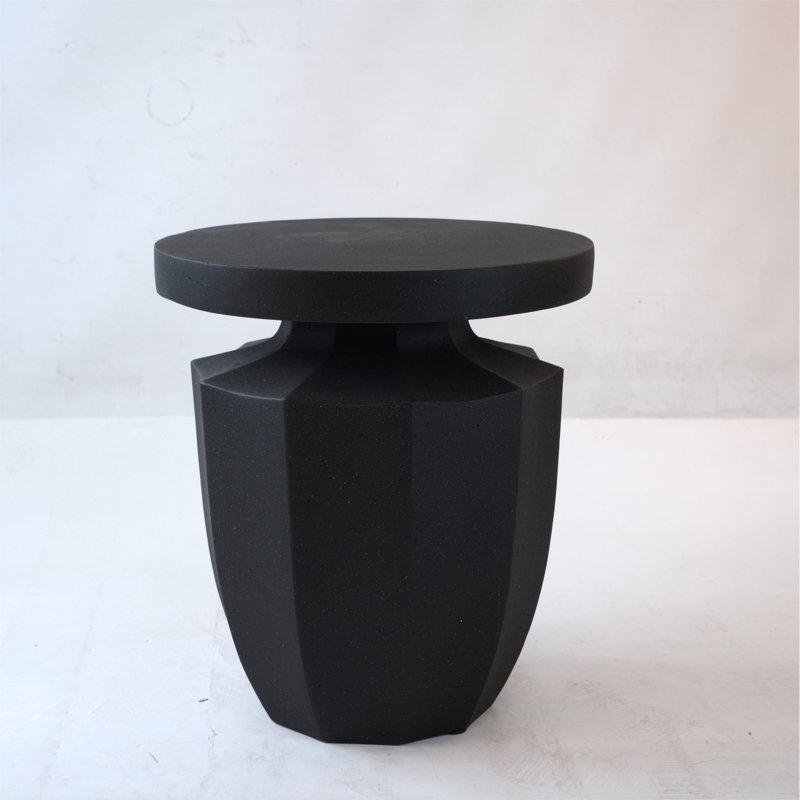 Table de jardin H 20,3 ", faux moderne, table d'appoint robuste et d'extérieur - avec