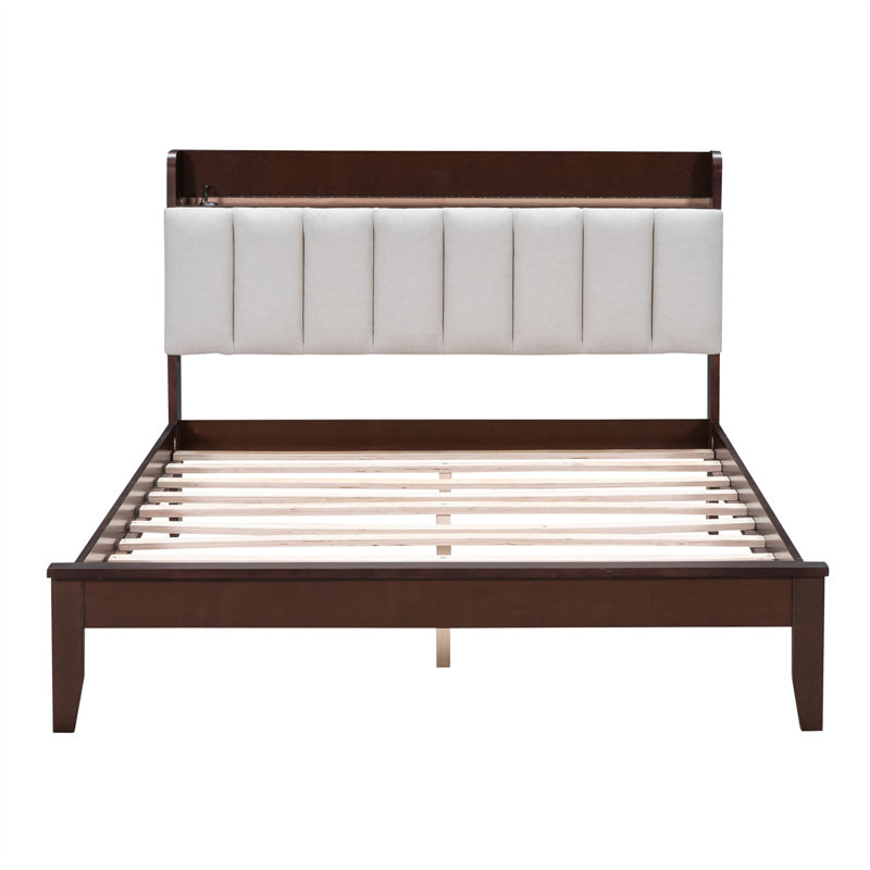 Lit plateforme 39 po Doneka, Double, Gris