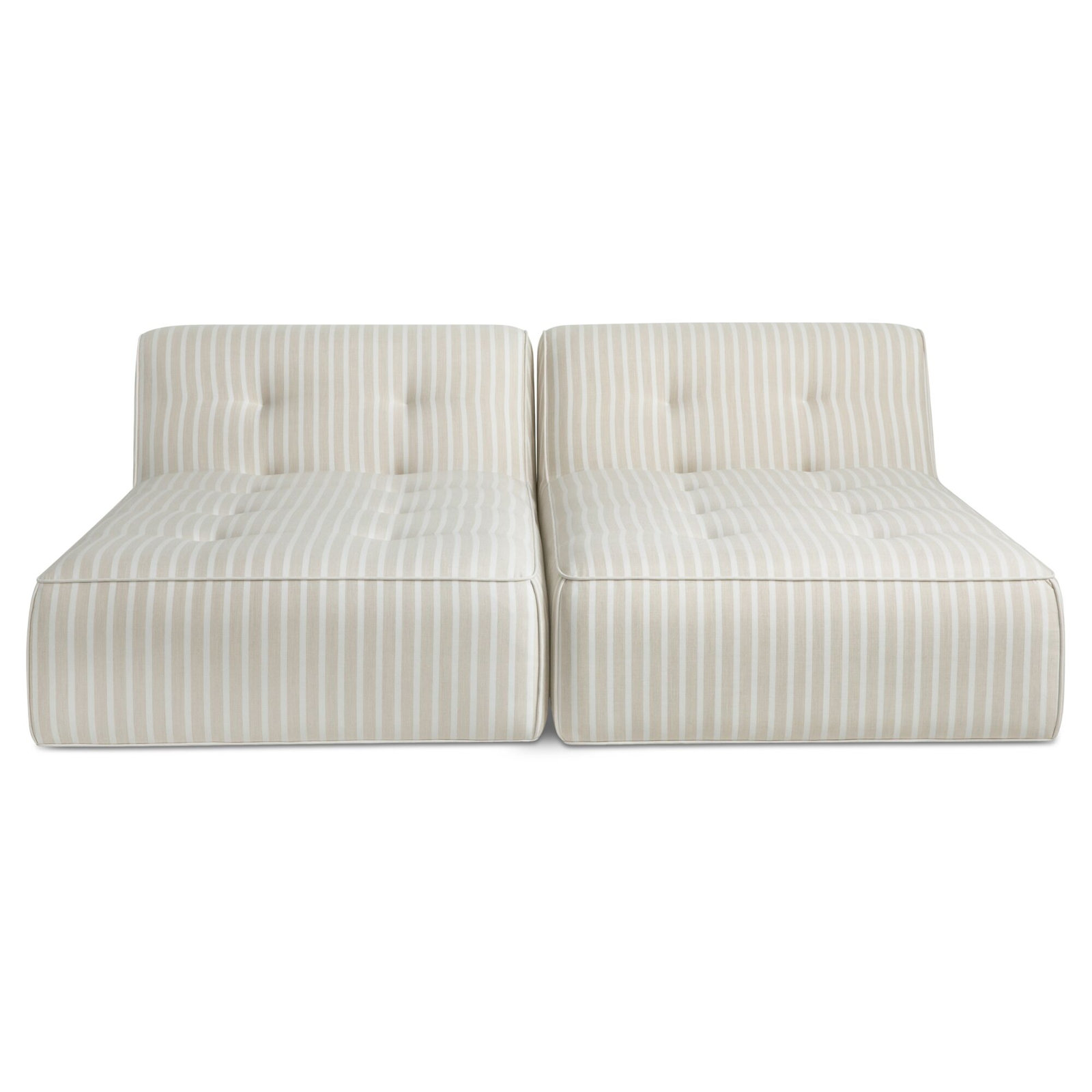 Perrie Outdoor Lounge Brown Stripe, 2 Armless Chairs, Brown Stripe Acrylic