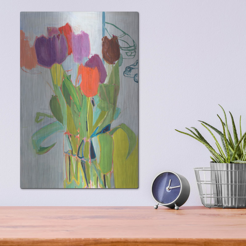 «Tulips And Two Cars» par Jessica Singerman, H 16 po x l 12 po