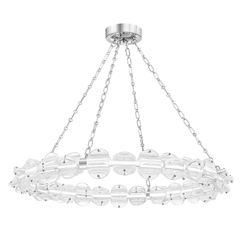 Lindley LED Chandelier, 4.63" H x 40" W x 40" D, Polished Nickel