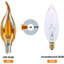 E14 LED Candle Bulb 4W C35 Flame Tip Dimmable Vintage Filament Light 2700K Warm White Amber Glass Energy Saving Small Edison Screw for Chandeliers, Wall Lamps, Sconces
