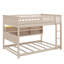Lit superposé double au-dessus de double avec tablettes intégrées, lumières réglables et panneau perforé-240064051
