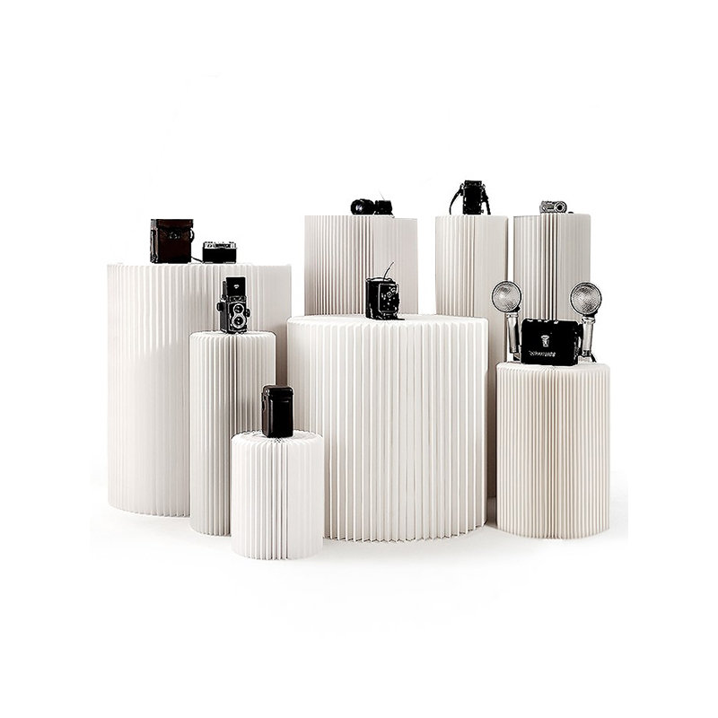 Présentoir pliable à piédestal, élévateur décoratif pliable