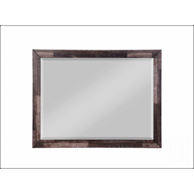 Elegant Dark Cherry Beveled Edge Rectangular Mirror, Perfect For Enhancing Any Room's Aesthetic And Light