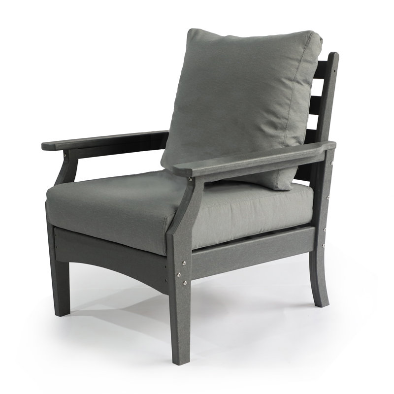Chaise à assise profonde Aspen, Cadre gris / coussin gris