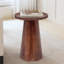 Table de bout ronde en bois de manguier Ernstfried