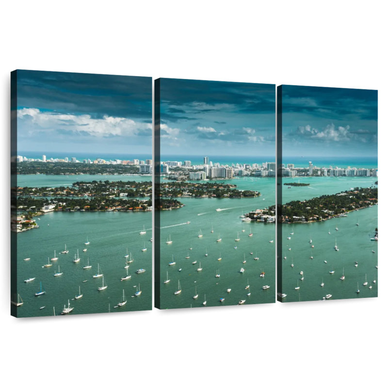 Nicci Miami Yachts Aerial View, 20" H x 33" W