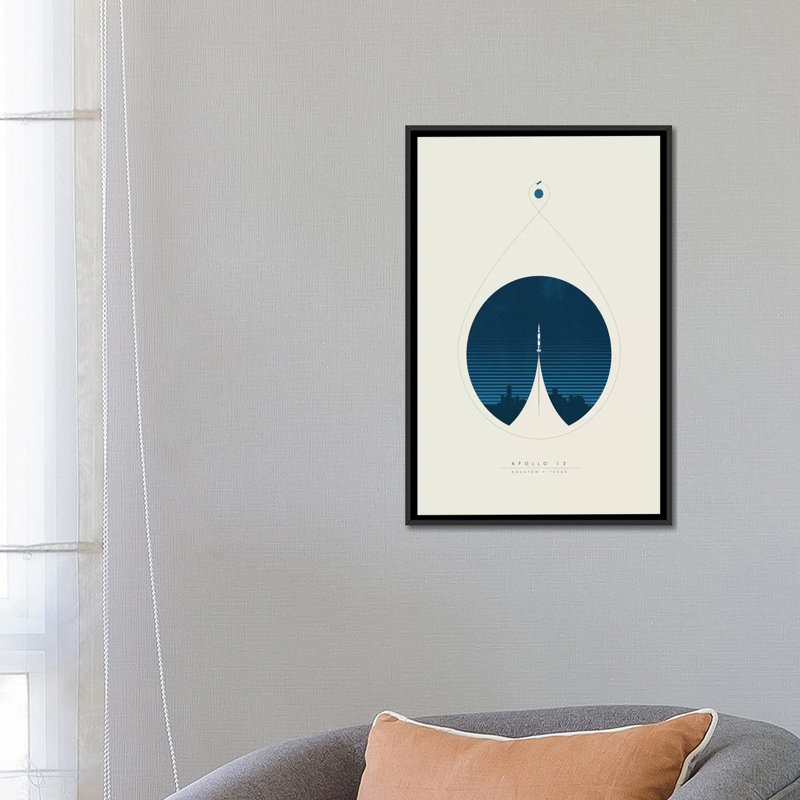 «Apollo 13», impression sur toile, H 26 po x l 18 po x P 1,5 po, Toile encadrée noire, Pas de tapis